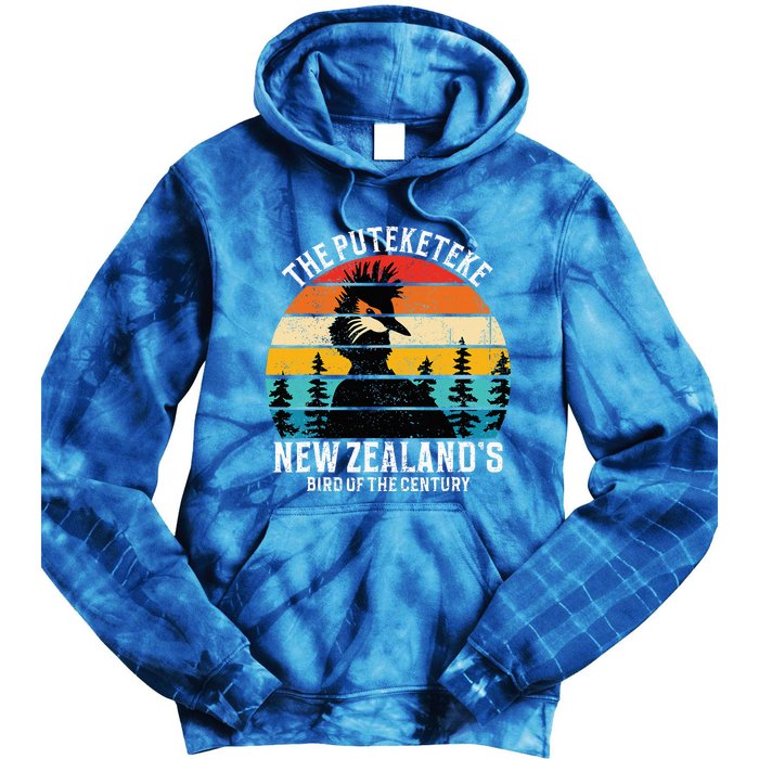 Funny Puteketeke New Zealand's Bird Of The Century Vintage  Tie Dye Hoodie