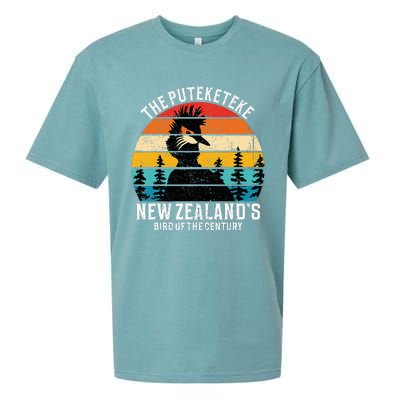 Funny Puteketeke New Zealand's Bird Of The Century Vintage  Sueded Cloud Jersey T-Shirt