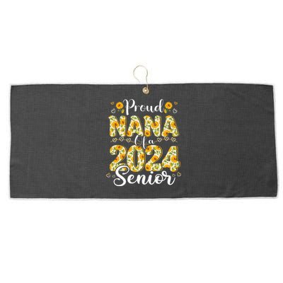 Funny Proud Nana Of A 2024 Graduate Class of 24 Large Microfiber Waffle Golf Towel