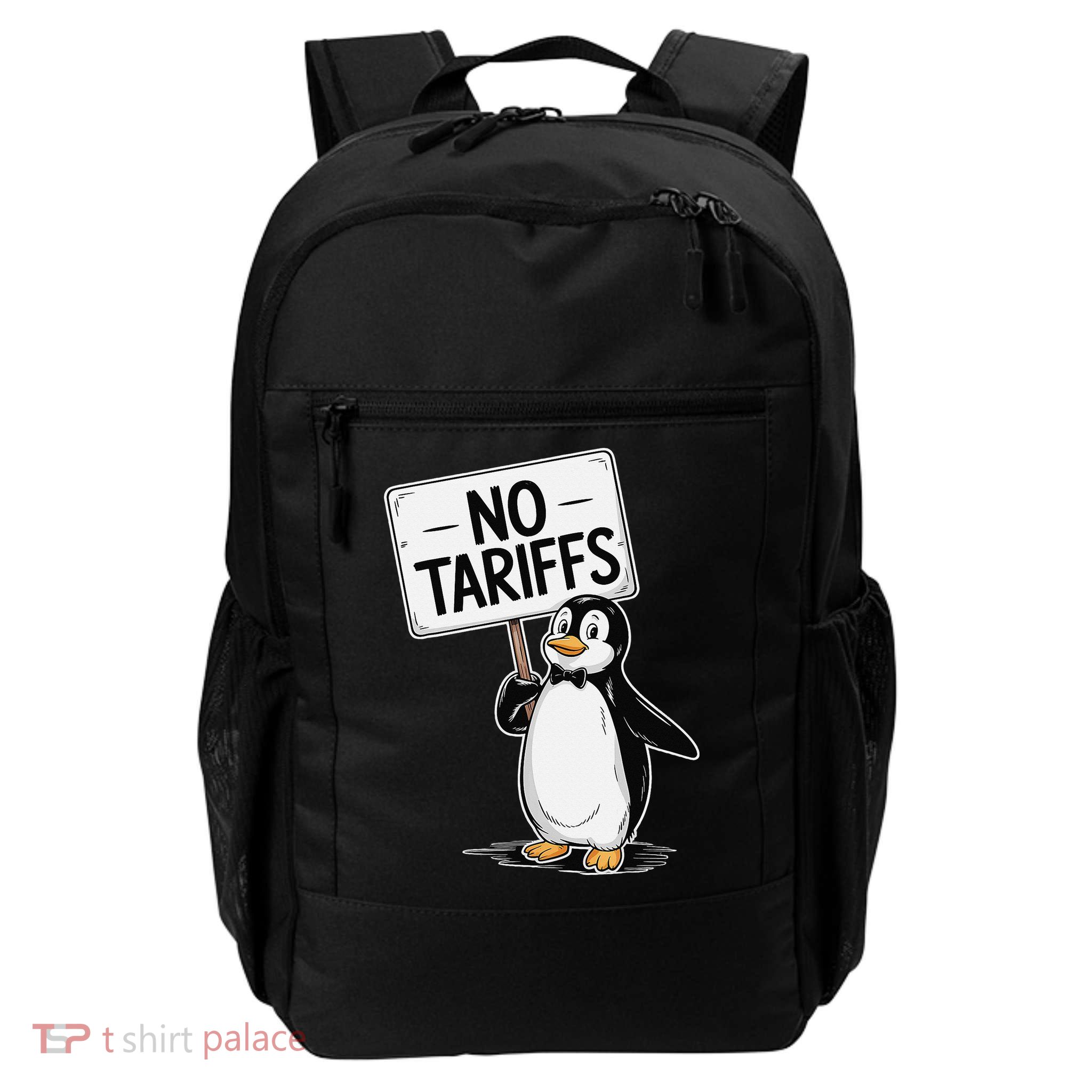 Funny Penguins NO TARIFFS Taxes Daily Commute Backpack
