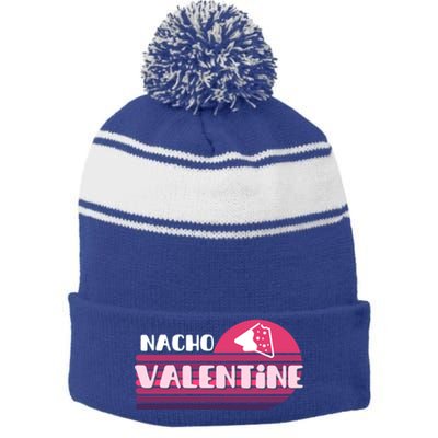 Funny Puns Nachos Valentines February Lover Teen Chic Gift Stripe Pom Pom Beanie