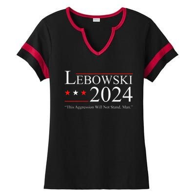 Funny Political Name Lebowski Political Election Vote 2024 Ladies Halftime Notch Neck Tee