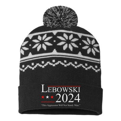 Funny Political Name Lebowski Political Election Vote 2024 USA-Made Snowflake Beanie