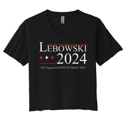 Funny Political Name Lebowski Political Election Vote 2024 Women's Crop Top Tee