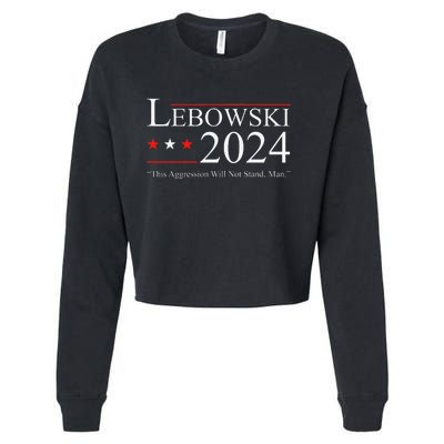 Funny Political Name Lebowski Political Election Vote 2024 Cropped Pullover Crew