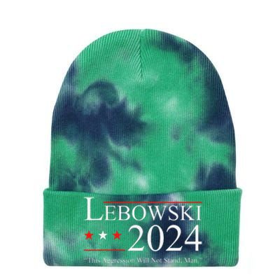 Funny Political Name Lebowski Political Election Vote 2024 Tie Dye 12in Knit Beanie