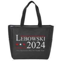 Funny Political Name Lebowski Political Election Vote 2024 Zip Tote Bag