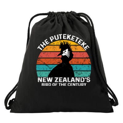 Funny Puteketeke New ZealandS Bird Of The Century Vintage Drawstring Bag