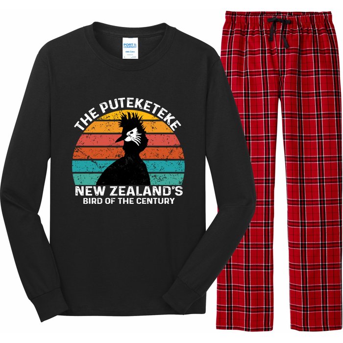 Funny Puteketeke New ZealandS Bird Of The Century Vintage Long Sleeve Pajama Set