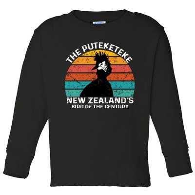 Funny Puteketeke New ZealandS Bird Of The Century Vintage Toddler Long Sleeve Shirt