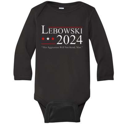 Funny Political Name Lebowski Political Election Vote 2024 Baby Long Sleeve Bodysuit