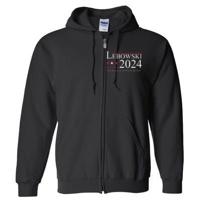 Funny Political Name Lebowski Political Election Vote 2024 Full Zip Hoodie