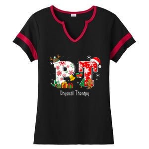 Funny Pt Nurse Physical Therapy Santa Christmas Pajama Gift Ladies Halftime Notch Neck Tee