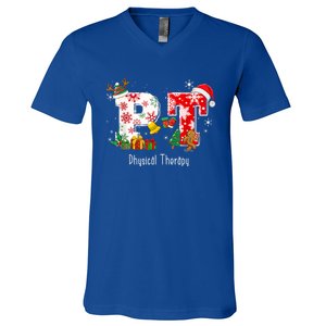 Funny Pt Nurse Physical Therapy Santa Christmas Pajama Gift V-Neck T-Shirt