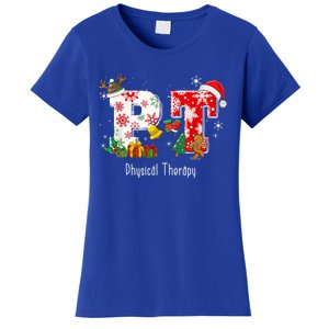 Funny Pt Nurse Physical Therapy Santa Christmas Pajama Gift Women's T-Shirt