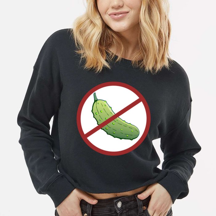 Fun Pickleball, No Pickle, Pickleball For Life Cropped Pullover Crew
