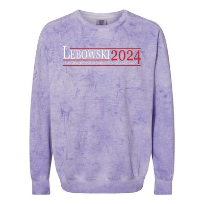 Funny Political Name Lebowski Political Election Vote 2024 Colorblast Crewneck Sweatshirt