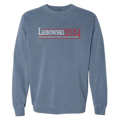 Funny Political Name Lebowski Political Election Vote 2024 Garment-Dyed Sweatshirt