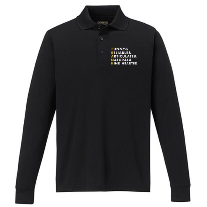 Frank Personalized Name Performance Long Sleeve Polo