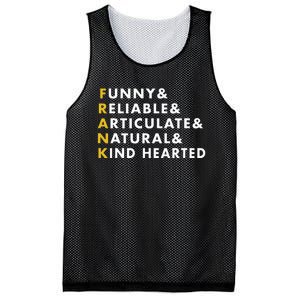 Frank Personalized Name Mesh Reversible Basketball Jersey Tank