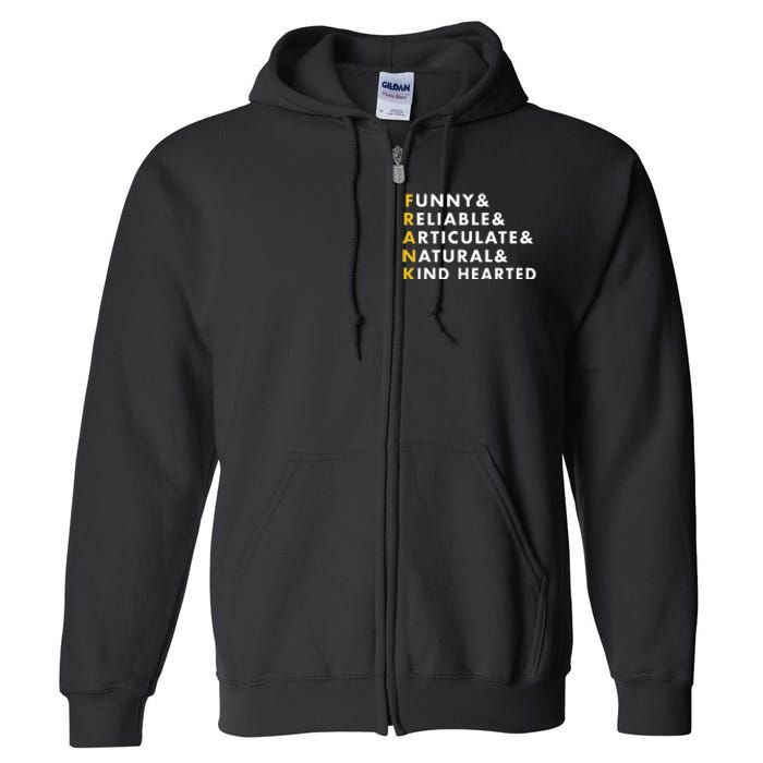 Frank Personalized Name Full Zip Hoodie