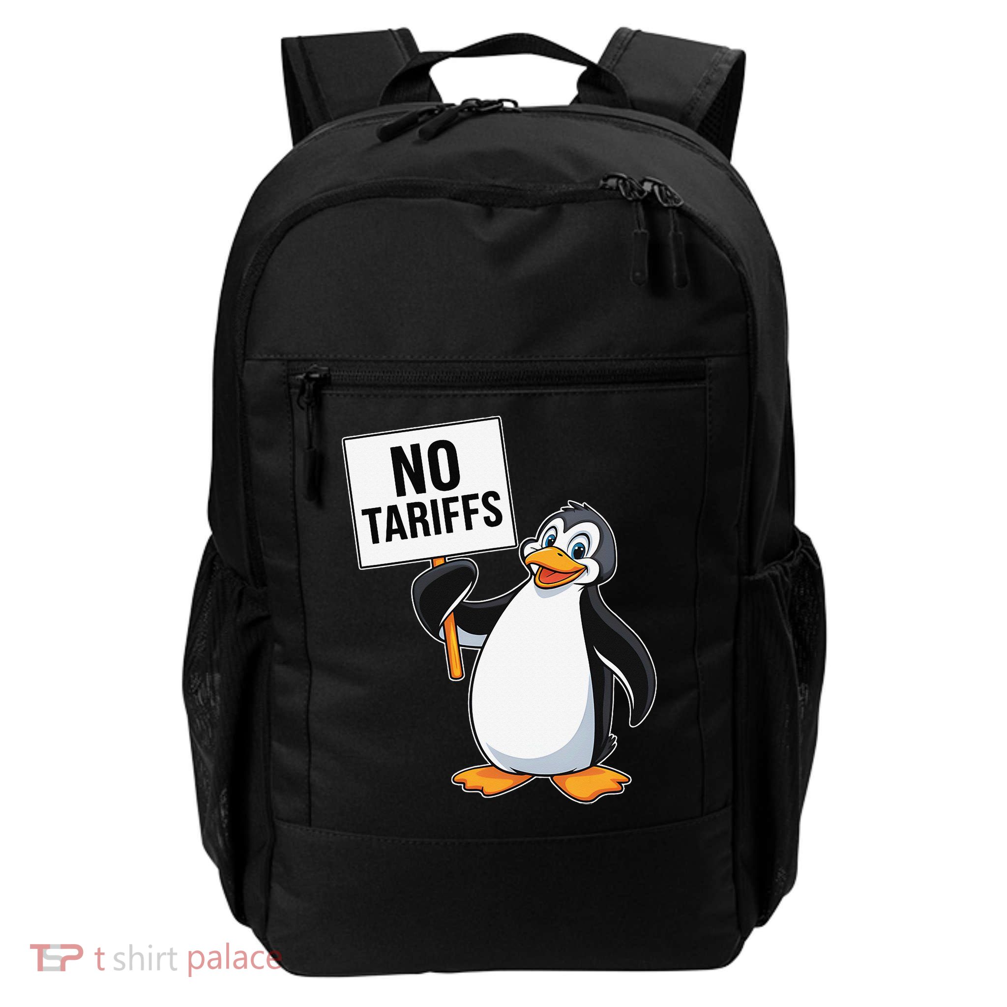 Funny Penguins NO TARIFFS Taxes Daily Commute Backpack