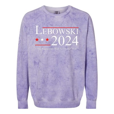 Funny Political Name Lebowski Political Election Vote 2024 Funny Colorblast Crewneck Sweatshirt