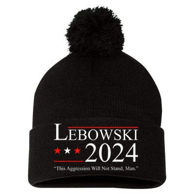 Funny Political Name Lebowski Political Election Vote 2024 Funny Pom Pom 12in Knit Beanie