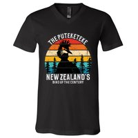 Funny Puteketeke New Zealands Bird Of The Century Vintage V-Neck T-Shirt