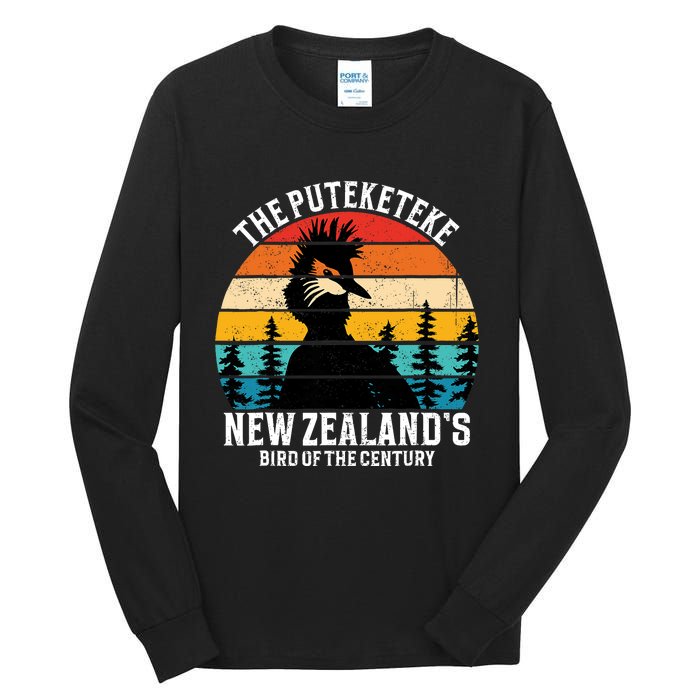 Funny Puteketeke New Zealands Bird Of The Century Vintage Tall Long Sleeve T-Shirt