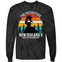 Funny Puteketeke New Zealands Bird Of The Century Vintage Tie-Dye Long Sleeve Shirt