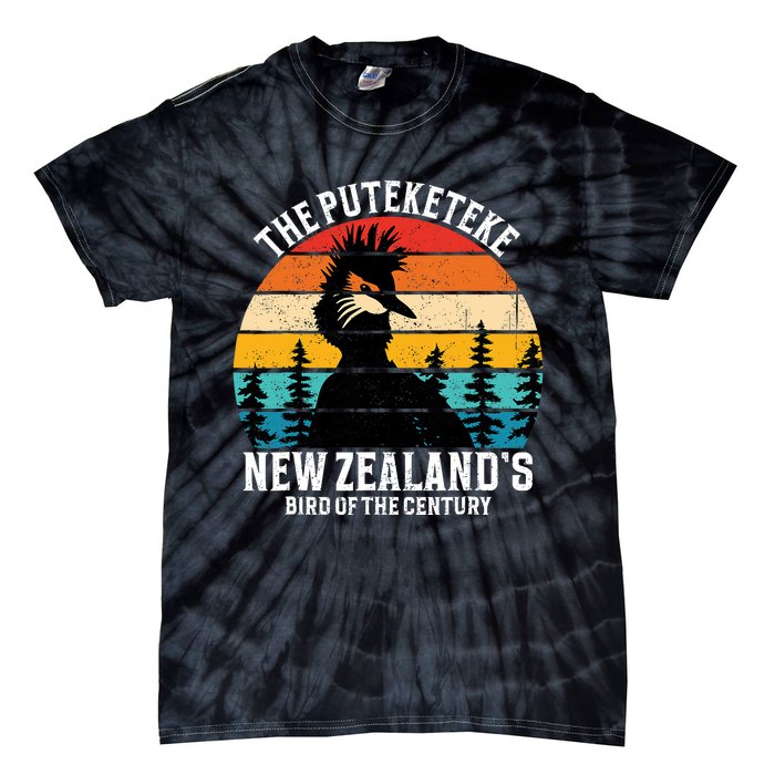 Funny Puteketeke New Zealands Bird Of The Century Vintage Tie-Dye T-Shirt