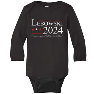 Funny Political Name Lebowski Political Election Vote 2024 Baby Long Sleeve Bodysuit