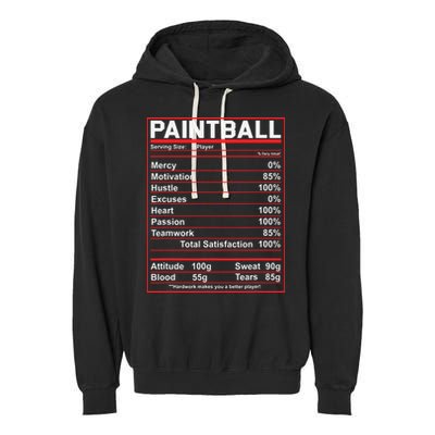 Funny Paintball Nutrition Facts Garment-Dyed Fleece Hoodie