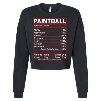 Funny Paintball Nutrition Facts Cropped Pullover Crew