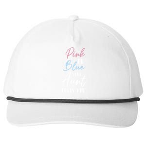 Funny Pink Or Blue Aunt Loves You Nephew Niece Gender Reveal Gift Snapback Five-Panel Rope Hat