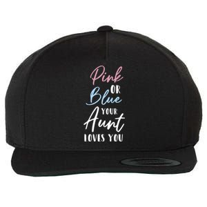 Funny Pink Or Blue Aunt Loves You Nephew Niece Gender Reveal Gift Wool Snapback Cap