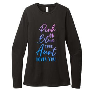 Funny Pink Or Blue Aunt Loves You Nephew Niece Gender Reveal Gift Womens CVC Long Sleeve Shirt