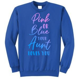 Funny Pink Or Blue Aunt Loves You Nephew Niece Gender Reveal Gift Sweatshirt