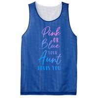 Funny Pink Or Blue Aunt Loves You Nephew Niece Gender Reveal Gift Mesh Reversible Basketball Jersey Tank