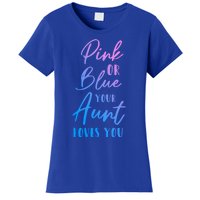 Funny Pink Or Blue Aunt Loves You Nephew Niece Gender Reveal Gift Women's T-Shirt