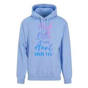 Funny Pink Or Blue Aunt Loves You Nephew Niece Gender Reveal Gift Unisex Surf Hoodie