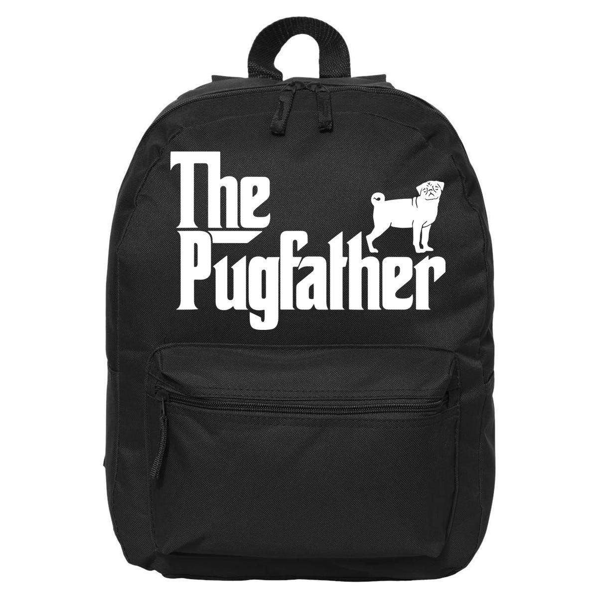 Funny Pug Owner Shirts The Pugfather Pug Father Gift 16 in Basic Backpack