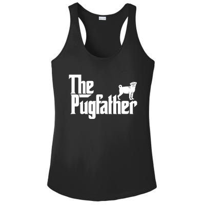 Funny Pug Owner Shirts The Pugfather Pug Father Gift Ladies PosiCharge Competitor Racerback Tank