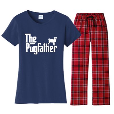 Funny Pug Owner Shirts The Pugfather Pug Father Gift Women's Flannel Pajama Set