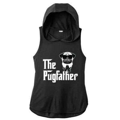 Funny Pug Owner The Pugfather Father Gift Dog Lovers Owner Ladies PosiCharge Tri-Blend Wicking Draft Hoodie Tank