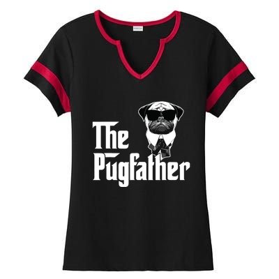 Funny Pug Owner The Pugfather Father Gift Dog Lovers Owner Ladies Halftime Notch Neck Tee