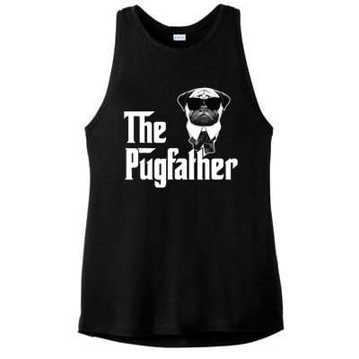 Funny Pug Owner The Pugfather Father Gift Dog Lovers Owner Ladies PosiCharge Tri-Blend Wicking Tank