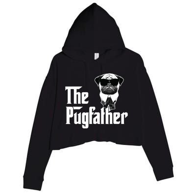 Funny Pug Owner The Pugfather Father Gift Dog Lovers Owner Crop Fleece Hoodie