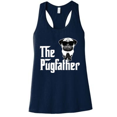 Funny Pug Owner The Pugfather Father Gift Dog Lovers Owner Women's Racerback Tank